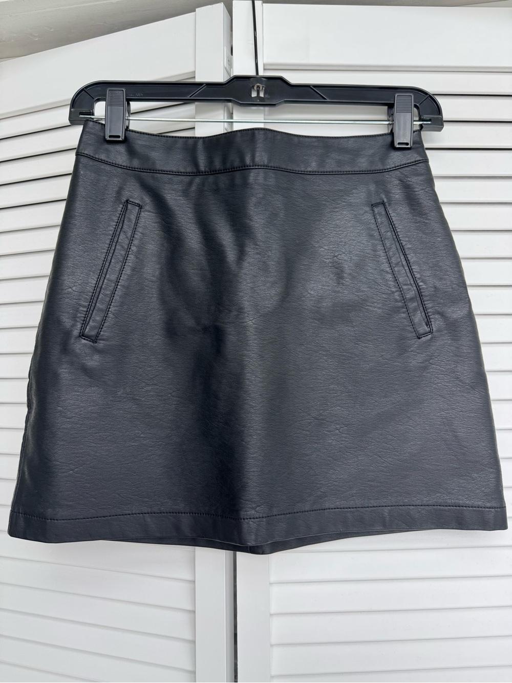 Forever21 Black Faux Leather A-Line Mini Skirt